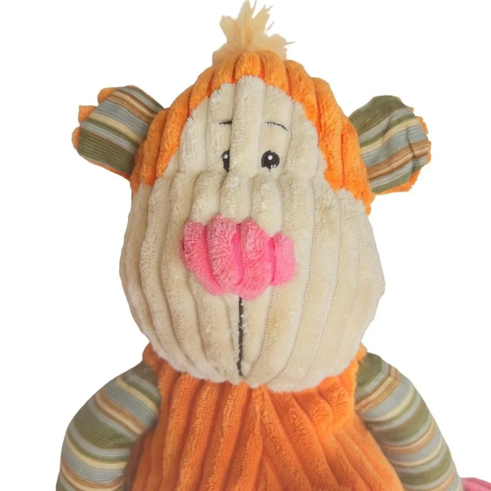Fiesta 15” Colorful Corduroy Ribbed Monkey Plush stuffed Toy Well Loved See Pics